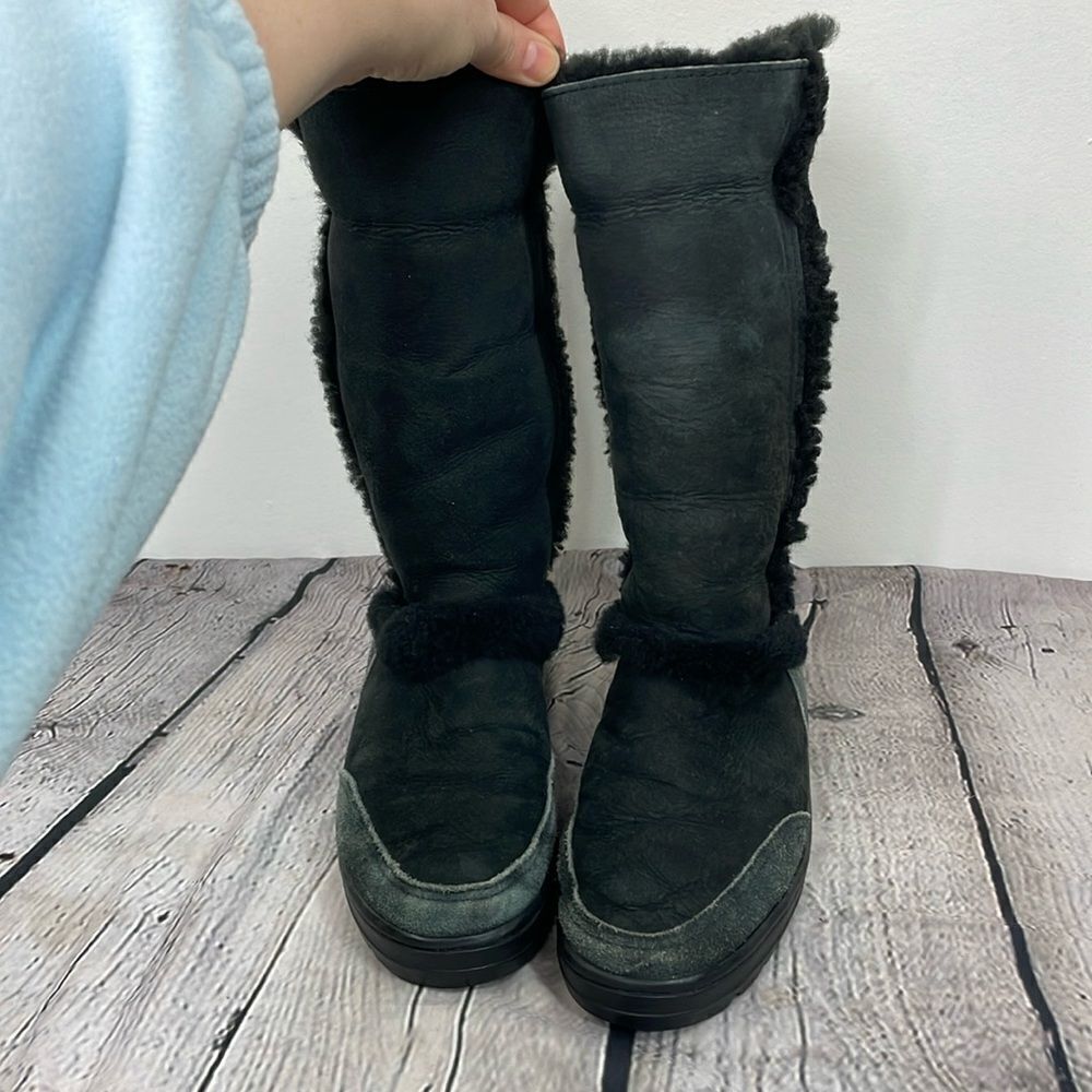 UGG Sundance II Revival Black Tall Boots size 7W